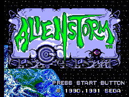 Alien Storm title screen for Sega Master System